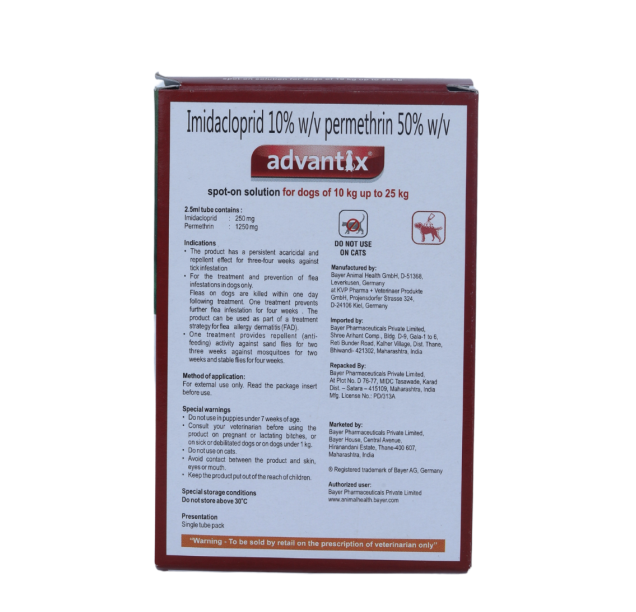 ADVANTIX 250 (10-25KG) 2.5ML back