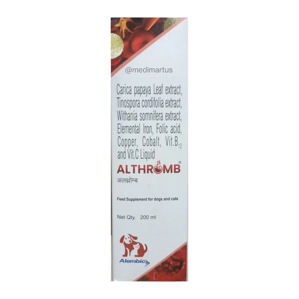 ALTHROMB SYRUP FOR DOGS AND CATS 200 ML FRONT 