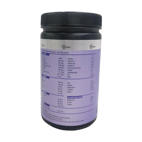 BIOLAC POWDER (VANILA) 400GM BACK