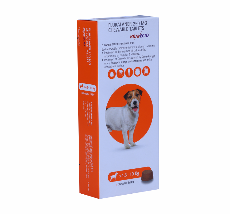 BRAVECTO 250MG 4.5-10KG FRONT SIDE 