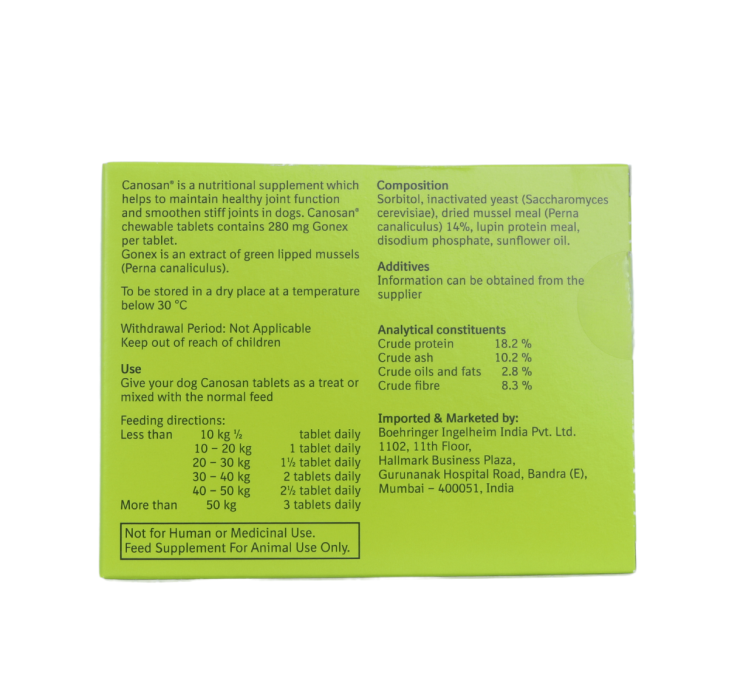 CANOSAN DOG 30 TABLETS back