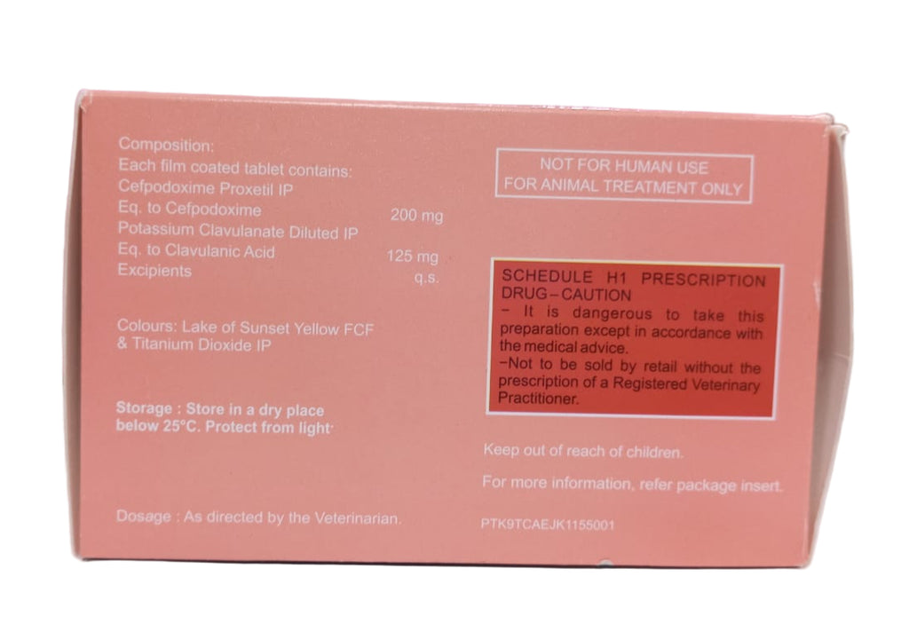 CEFASTAR-CV FOR PETS 200MG BACK