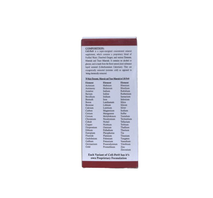 CELL-PET KIDNEY ACTIVATOR 10ML back