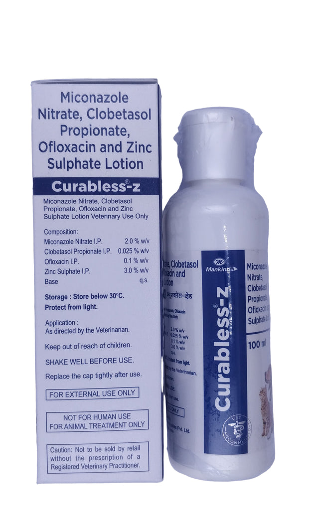 CURABLESS - Z LOTION FOR DOGS AND CATS 100ML SIDE