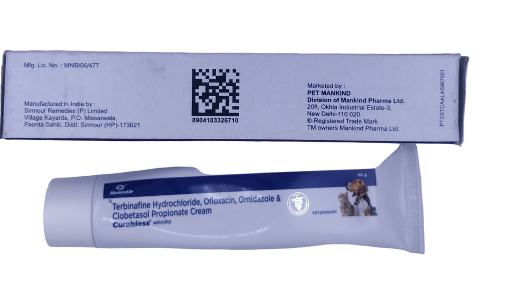 CURABLESS ANTI-FUNGAL CREAM FOR PETS 50GM SIDE