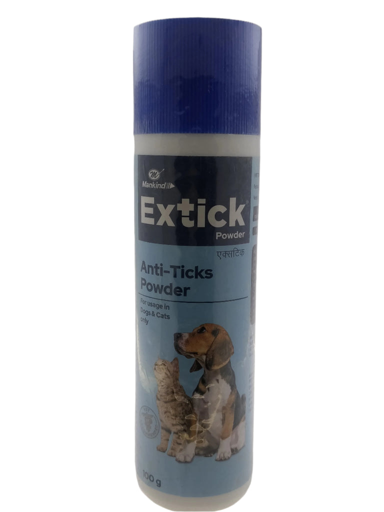 EXTICK ANTI-TICK & FLEA POWDER FOR DOGS AND CATS 100GM