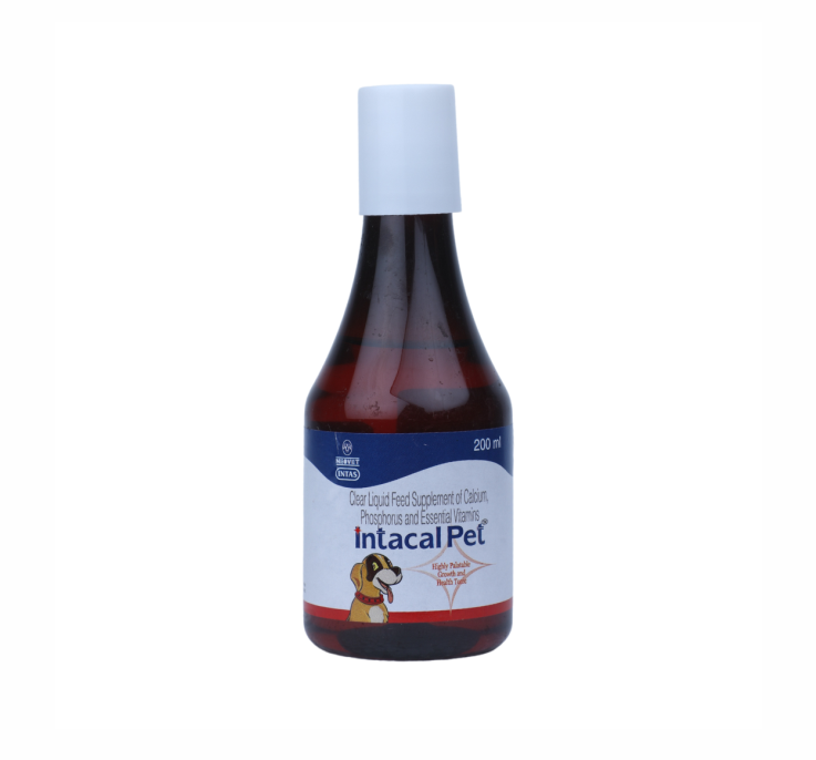 INTACAL PET MAX SYRUP CALCIUM SUPPLEMENT FOR CATS AND DOGS 200ML