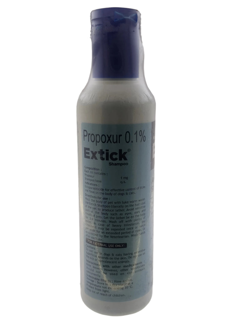 MANKIND EXTICK ANTI- TICK & FLEA SHAMPOO FOR DOGS AND CATS 200 ML SIDE