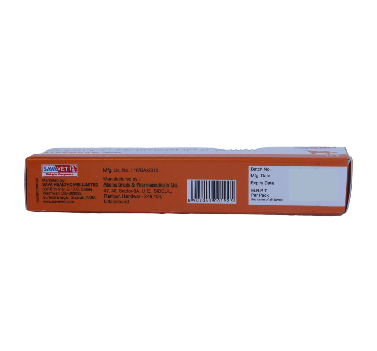 STAPHBAN ANTIBACTERIAL OINTMENT FOR DOGS 7.5GM BACK
