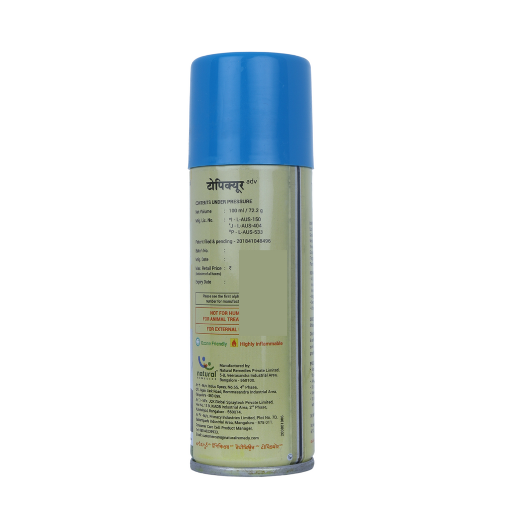 TOPICURE ADV SPRAY 100ML BACK