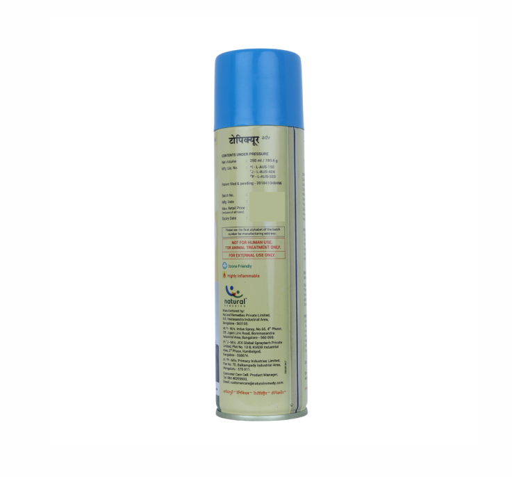 TOPICURE ADV SPRAY WOUND HEALING SOLUTION FOR CATTLE 250ML