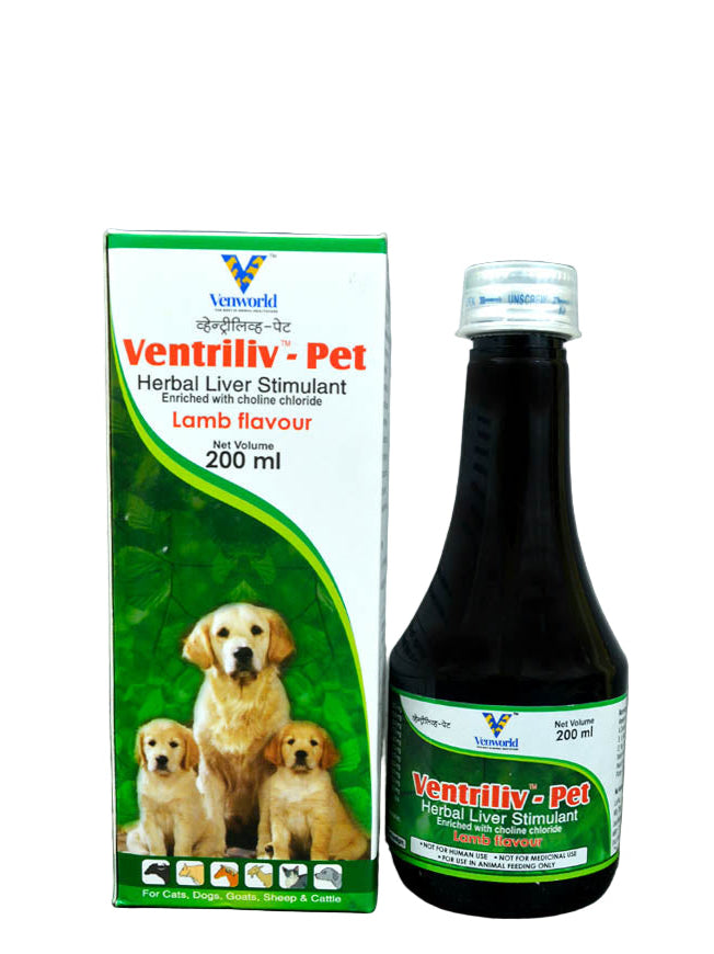 VENTRILIV PET LIVER SUPPLEMENT FOR DOGS CATS AND FARM ANIMALS 200ML