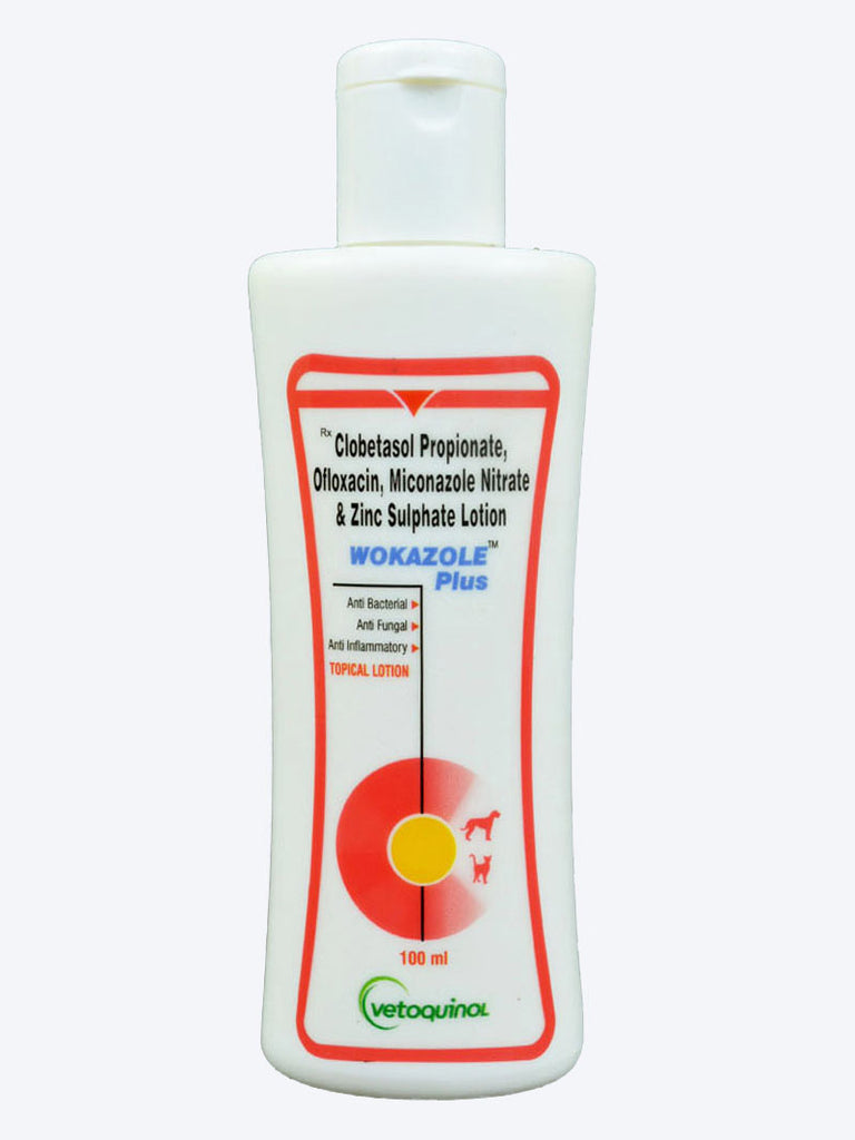 WOKAZOLE PLUS LOTION ANTIBACTERIAL SOLUTION FOR CATS & DOGS 100ML